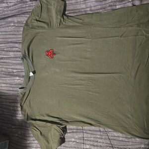 Mens new star wars green mandalorian embroidered shirt boba fett